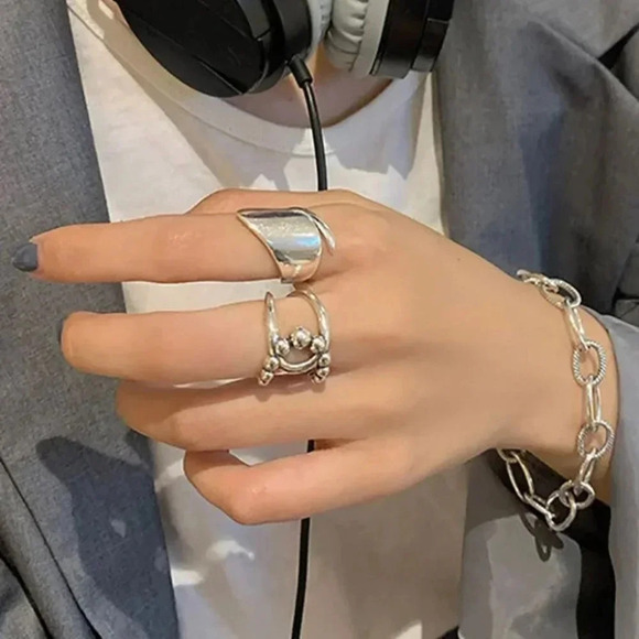 Minimalist 925 Sterling Silver Wrap Ring Bead Twist Ring Dainty Statement Ring - Picture 5 of 7